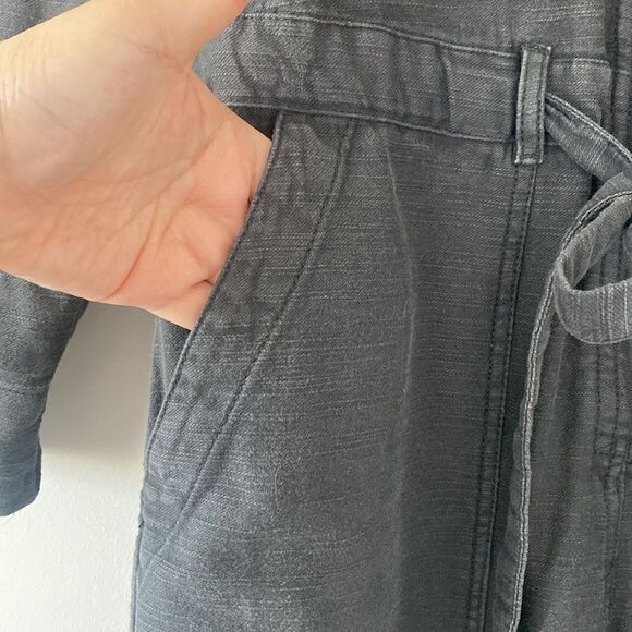 Free People Quinn Coverall Jumpsuit Black Cotton Wide Leg Boho Urban Casual - Picture 8 of 16